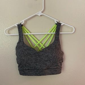 Grey and Neon Sports Bra